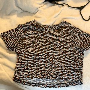 Nike Cropped XS short sleeve top allover print just do it streetwear